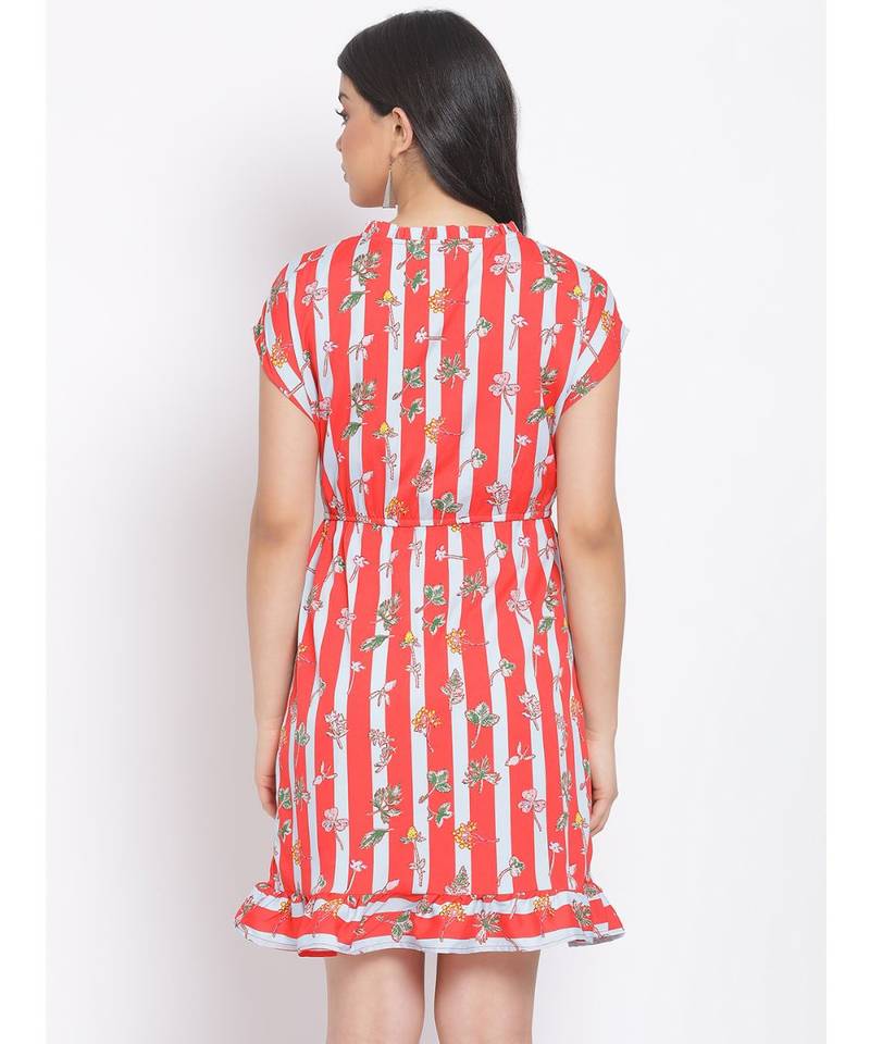 printed Multicolor Polyester   Dress