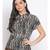 printed Black Polyester   Top