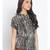 printed Black Polyester   Top