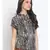 printed Black Polyester   Top