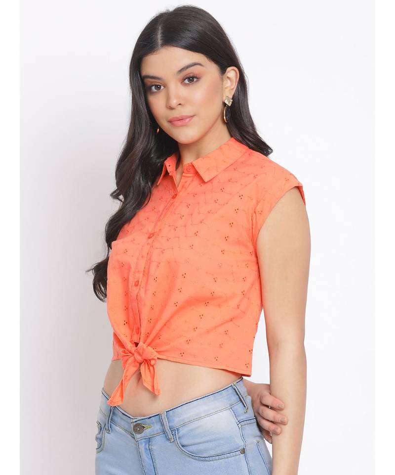 plain Peach Cotton   Shirt