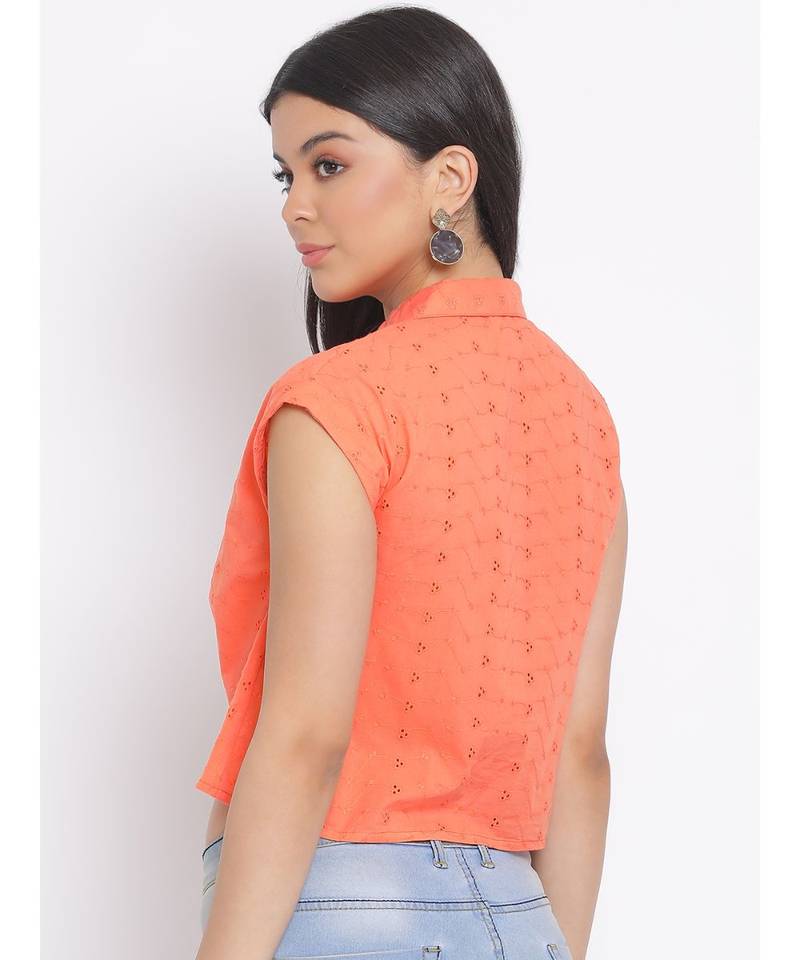 plain Peach Cotton   Shirt