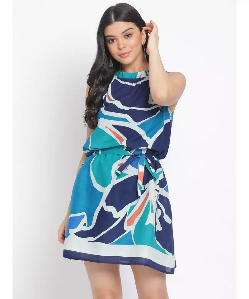 printed Multicolor Cotton   Dress
