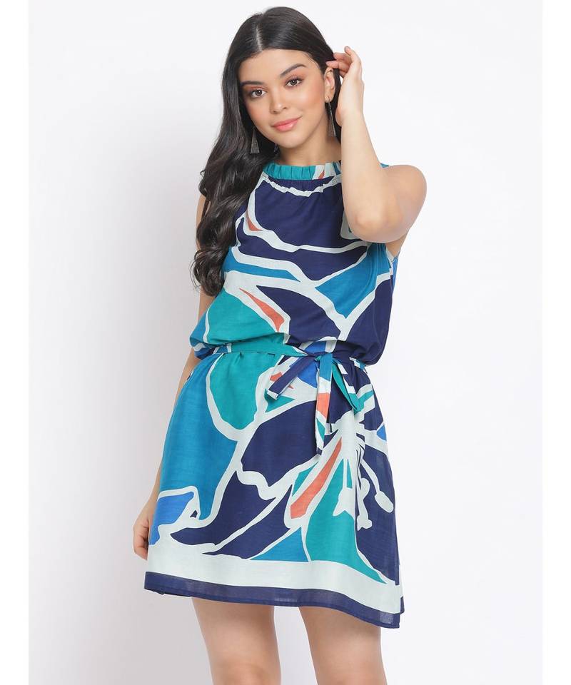 printed Multicolor Cotton   Dress