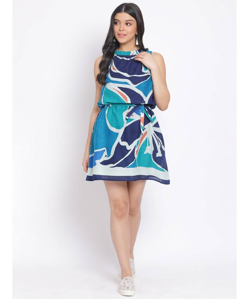 printed Multicolor Cotton   Dress