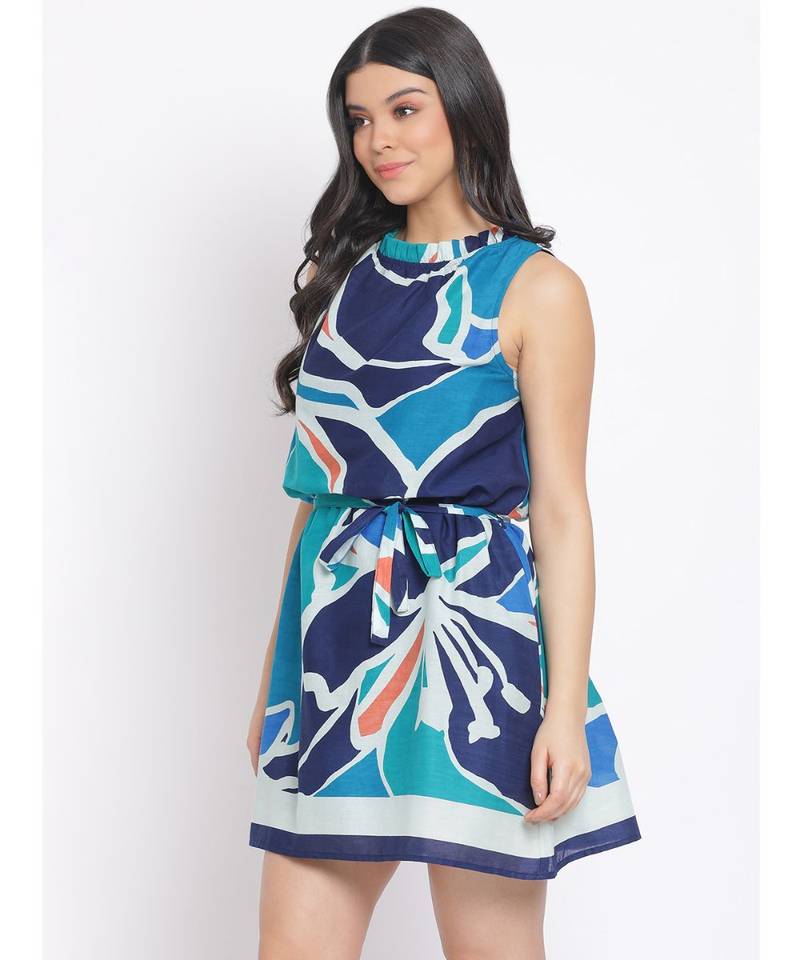 printed Multicolor Cotton   Dress