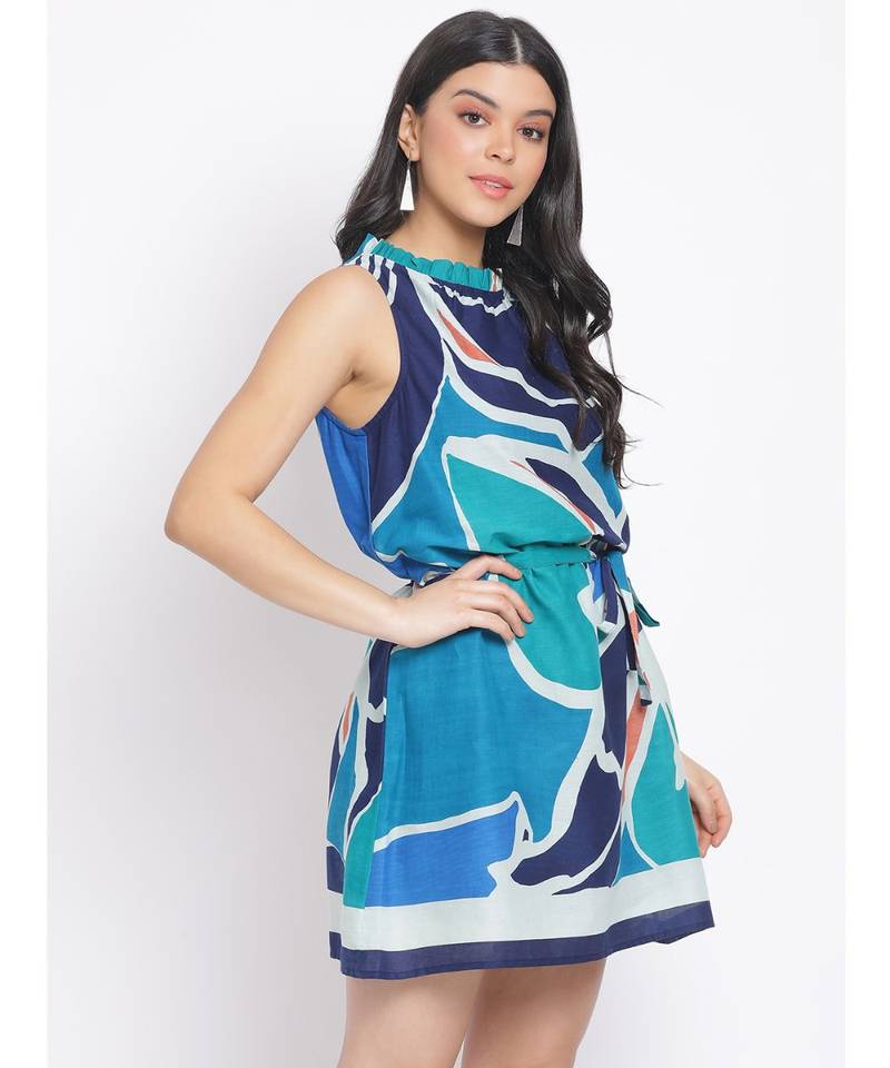 printed Multicolor Cotton   Dress