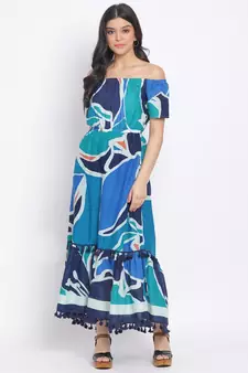 printed Multicolor Cotton   Dress