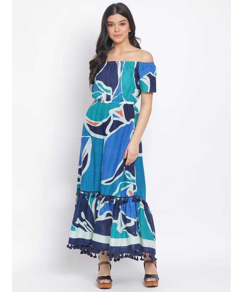 printed Multicolor Cotton   Dress