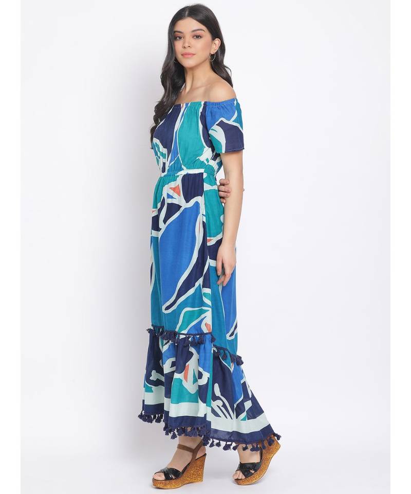 printed Multicolor Cotton   Dress