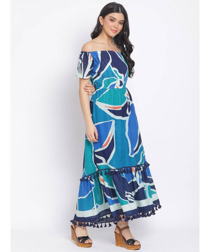 printed Multicolor Cotton   Dress