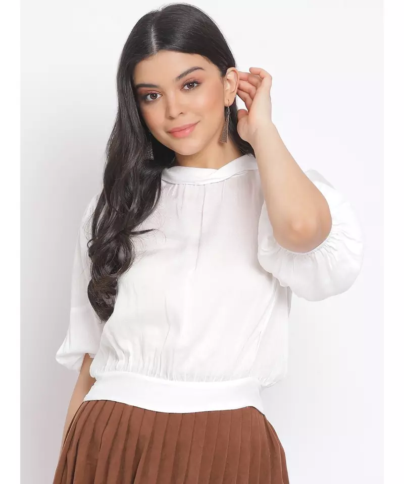 plain White Viscose   Top