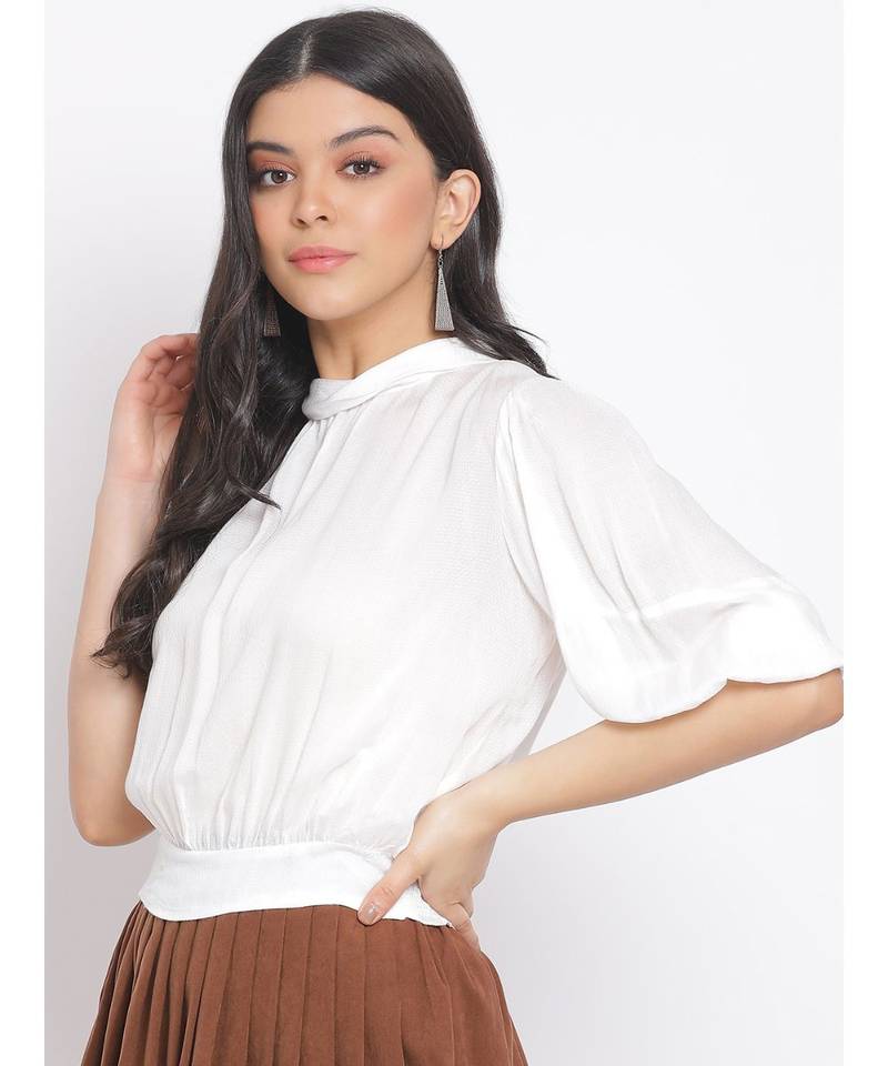 plain White Viscose   Top