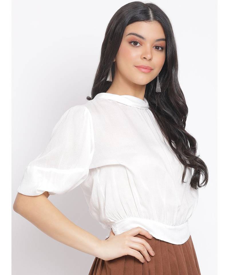 plain White Viscose   Top