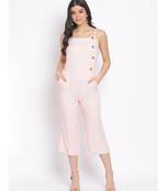 plain Peach Viscose   Jumpsuit
