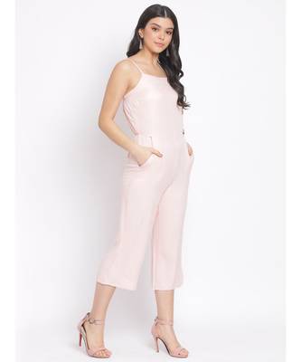 plain Peach Viscose   Jumpsuit 3