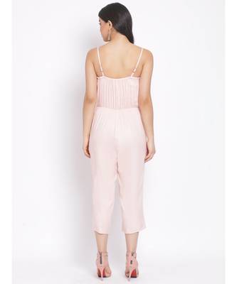 plain Peach Viscose   Jumpsuit 4