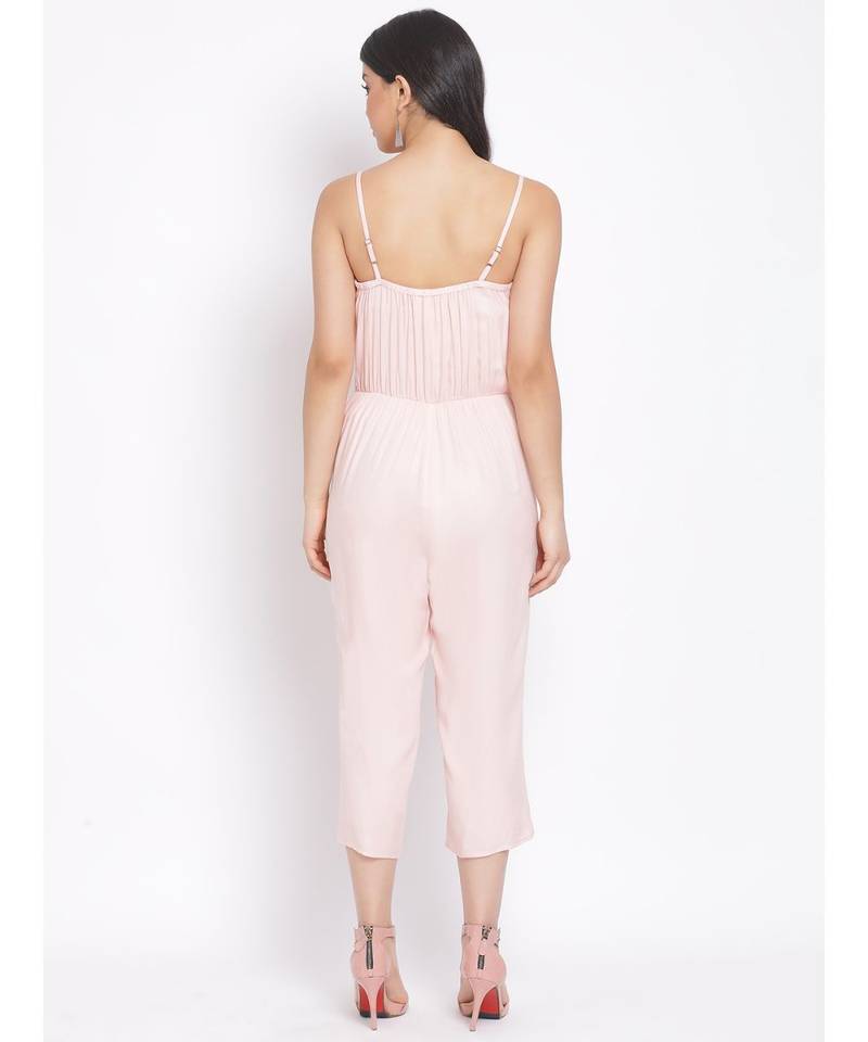 plain Peach Viscose   Jumpsuit