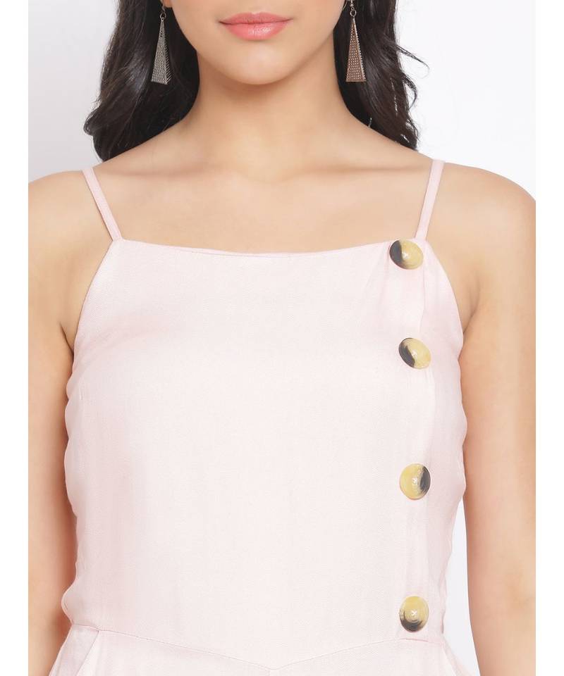 plain Peach Viscose   Jumpsuit