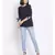 plain blue Polyester   Top