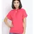 plain Pink Polyester   Top