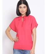 plain Pink Polyester   Top