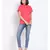 plain Pink Polyester   Top