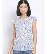 printed White Cotton   Top