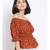 printed Brown Polyester   Top