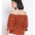 printed Brown Polyester   Top