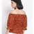 printed Brown Polyester   Top