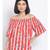 printed Red Polyester   Top