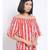 printed Red Polyester   Top