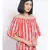 printed Red Polyester   Top