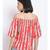 printed Red Polyester   Top