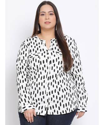 printed White Polyester   Shirt 1