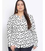printed White Polyester   Shirt