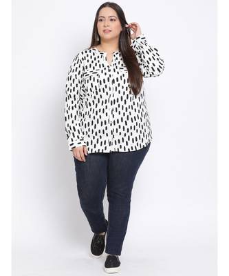 printed White Polyester   Shirt 2