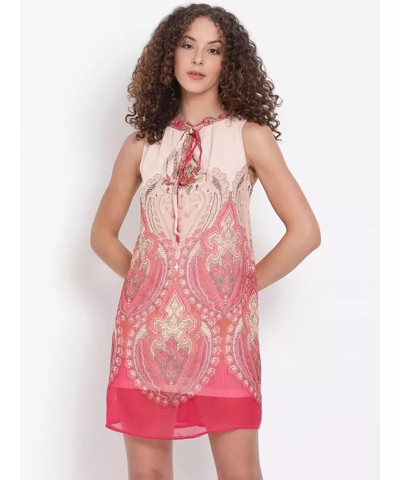 printed Multicolor Polyester   Dress