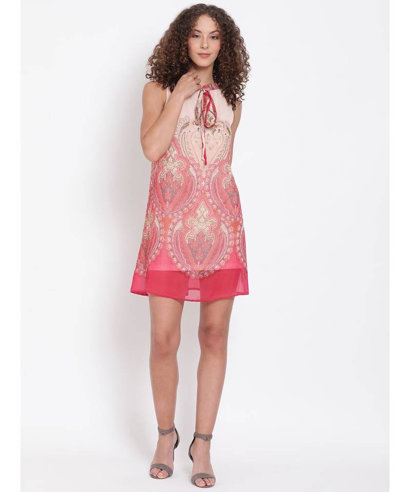 printed Multicolor Polyester   Dress