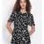 printed Black Polyester   Top