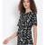 printed Black Polyester   Top