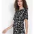 printed Black Polyester   Top