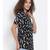 printed Black Polyester   Top