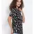 printed Black Polyester   Top