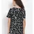 printed Black Polyester   Top