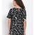printed Black Polyester   Top