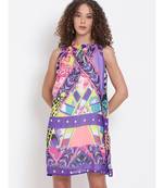 printed Multicolor Polyester   Dress
