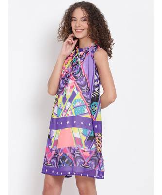 printed Multicolor Polyester   Dress 3