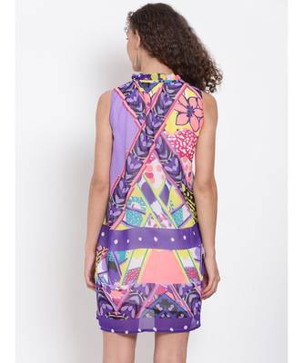 printed Multicolor Polyester   Dress 5